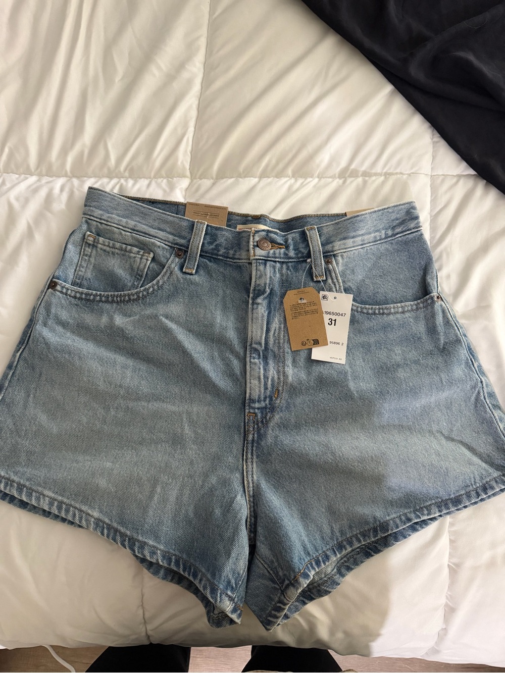 Levi's Light Blue High-Rise Denim Shorts